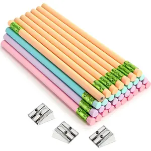 48 Count Jumbo Pencils and 3 Count Sharpeners Big Pencil Fat Pencils Thick Pencils Large Pencil for Beginners Preschoolers Kindergarten School Office Supplies