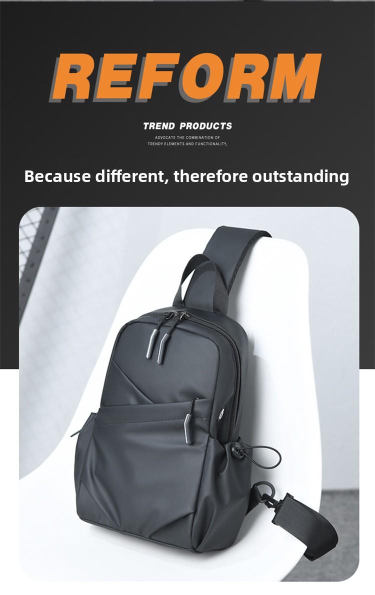 2026 trendy black leather shoulder bag, urban men's bag, suitable for short trips