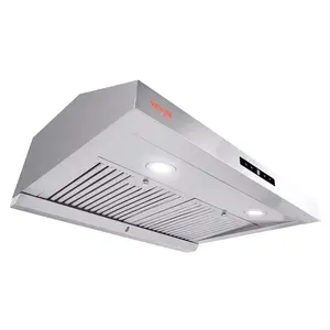 VEVOR Under Cabinet Range Hood, Dual Motors Ductless Kitchen Stove Vent, Stainless Steel Permanent Filter with 3 - Speed Exhaust Fan, 2 Baffle Filters, LED Lights, Touch Control Panel, Silver (30 inch)