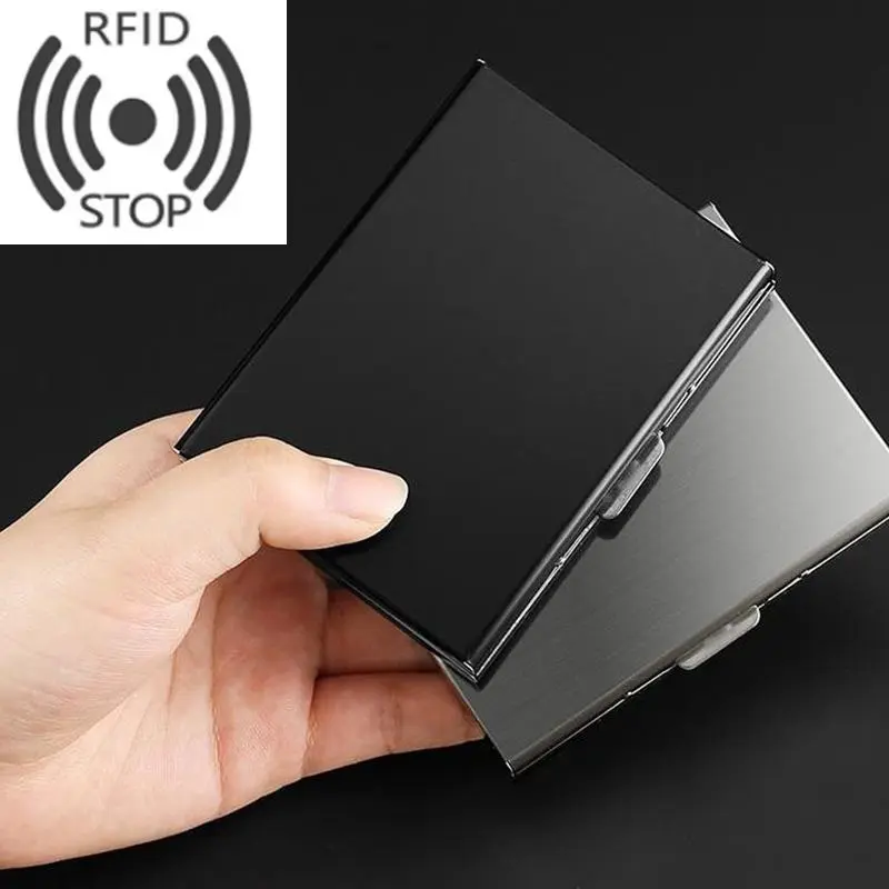Slim Aluminum Business Style Wallet - Minimalist RFID Shielded Money Wallet, Large Capacity Metal Card Holder for Daily Carry, Travel, Minimalist Money Wallet