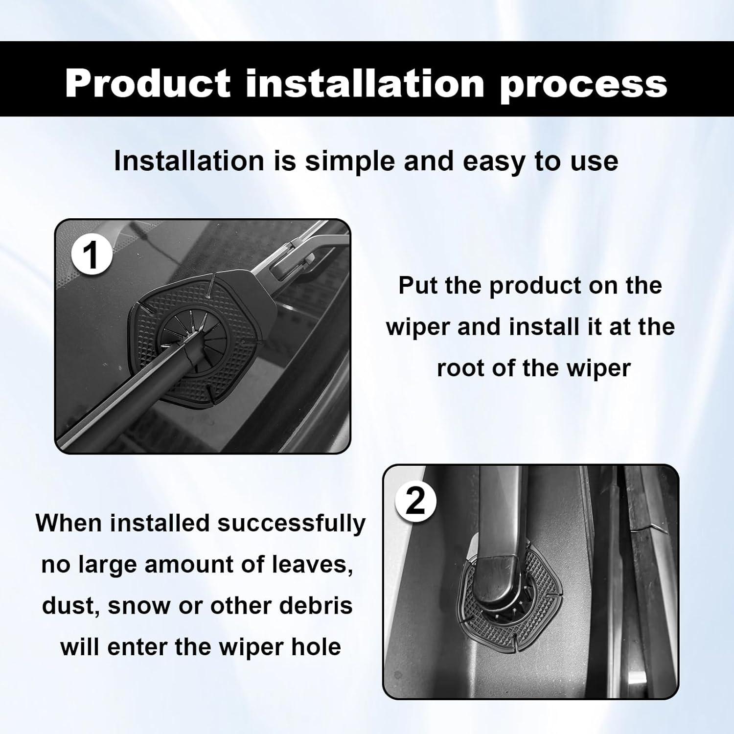 Car Wiper Arm Hole Protection Pad, Silicone Windshield Wiper Arm Hole Protector Dust Cover, Universal Windshield Wiper Hole Covers, Auto Exterior Accessories Universal for Most Vehicles