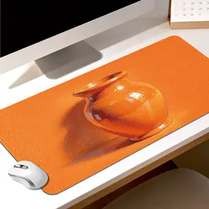 Premium Bright Orange Ceramic Vase Painting High Quality Mouse PadModern Office Gaming Comfort ExperienceNon?Slip Durable For Daily Work And Play 40*80cm 40*90cm30*70cm