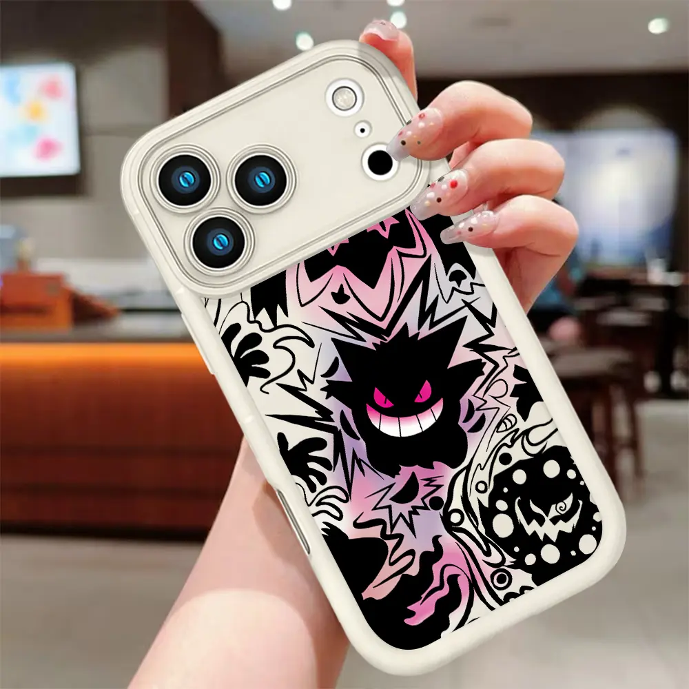 Cool Gengar Ghost Graffiti Art Phone Case, Soft Silicone Shockproof Protective Phone Cover For for iPhone 17 16 15 14 Pro Max 13 12 11 XR XS X