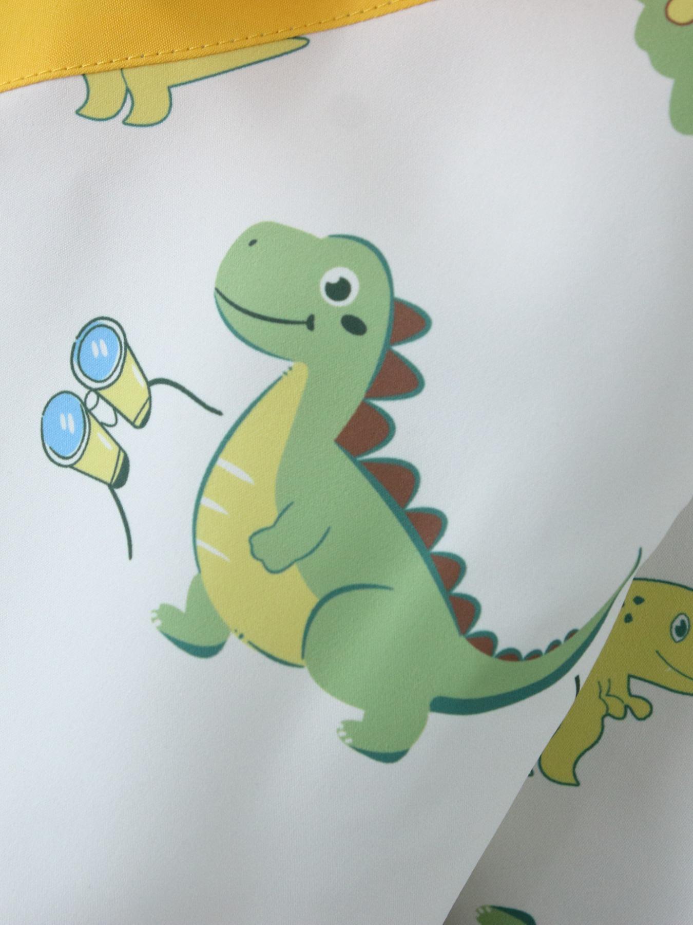 Boy's Cartoon Dinosaur Print Zip Up Hooded Jacket, Cute Casual Long Sleeve Outerwear for Spring & Fall, Kids Clothes for Daily Wear