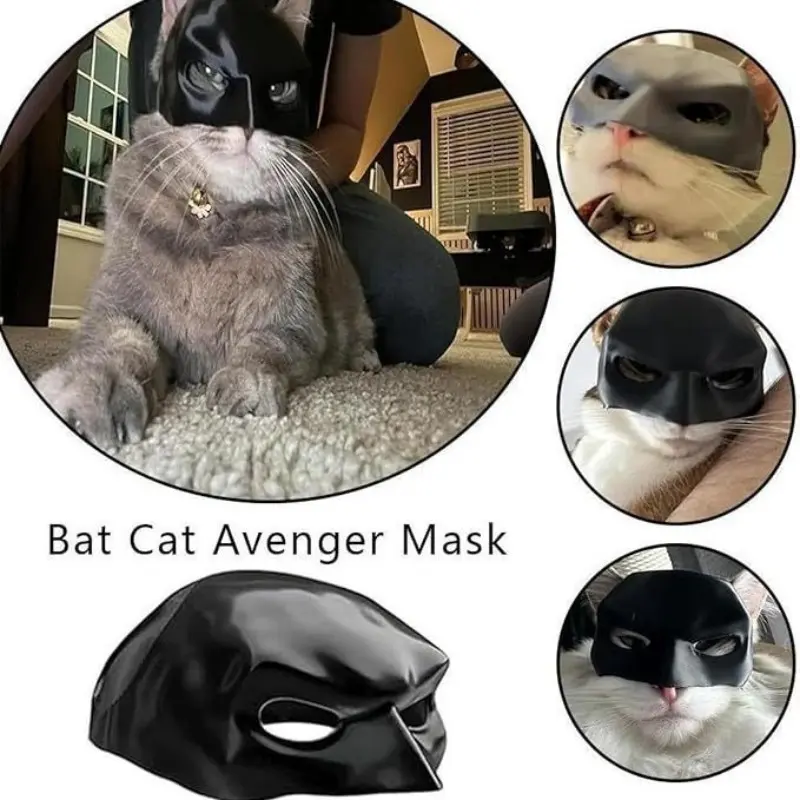 Halloween Cat Costume Mask, Pet Headwear for Cats, Plastic Material, Classic Theme, Small Size, Perfect for Pet Parties