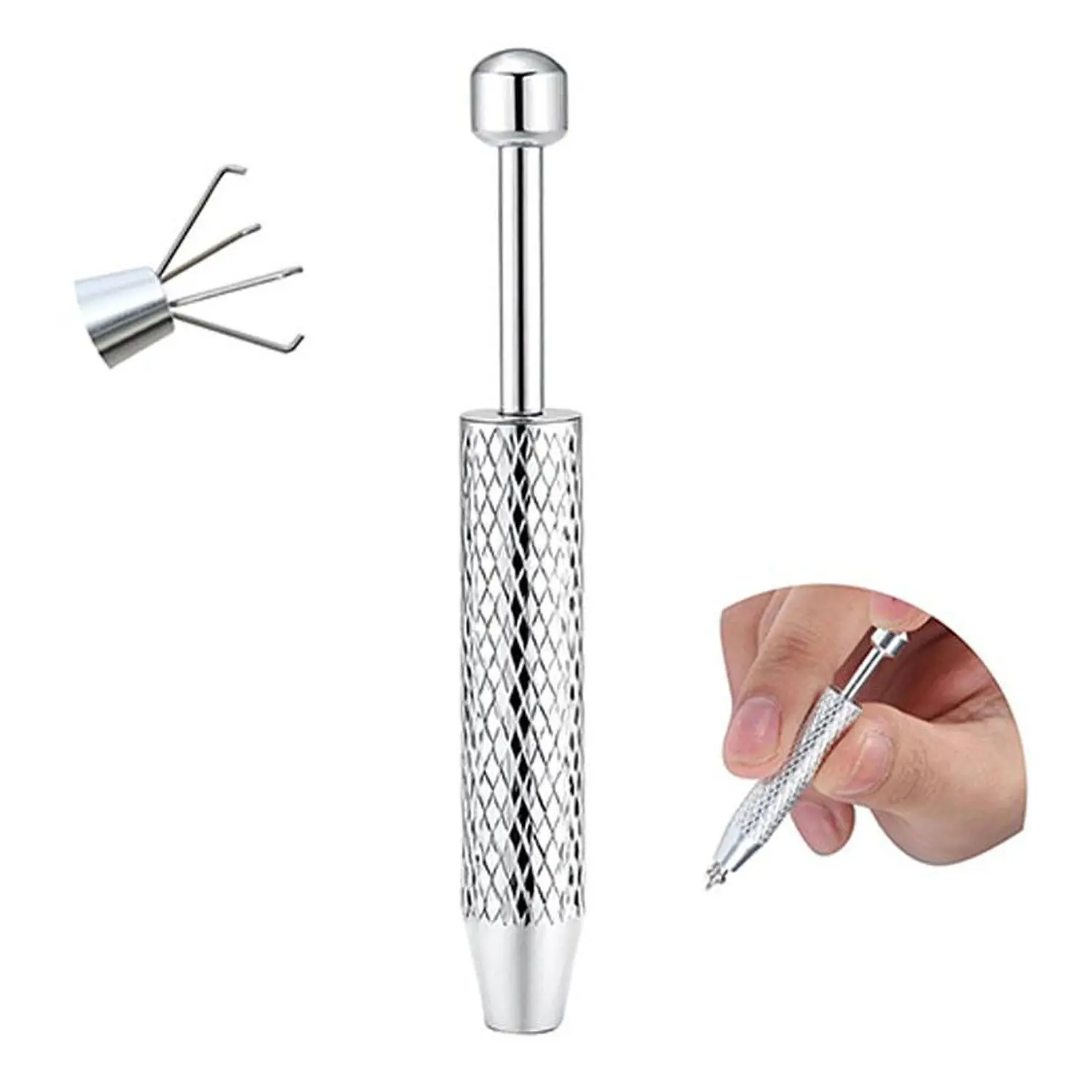 Stainless Steel Piercing Taper Ball Grabber Tool, Thread Assistant Kit, Threadless Jewelry Insertion Tool, Ear Nose Lip Piercing Jewelry Changing, Precision Grip