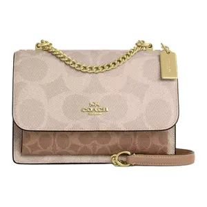 COACH Klare 21 Crossbody Bag for Women – Small Satchel with Gold Hardware, Coated Canvas, Sand and Tan Two-Tone