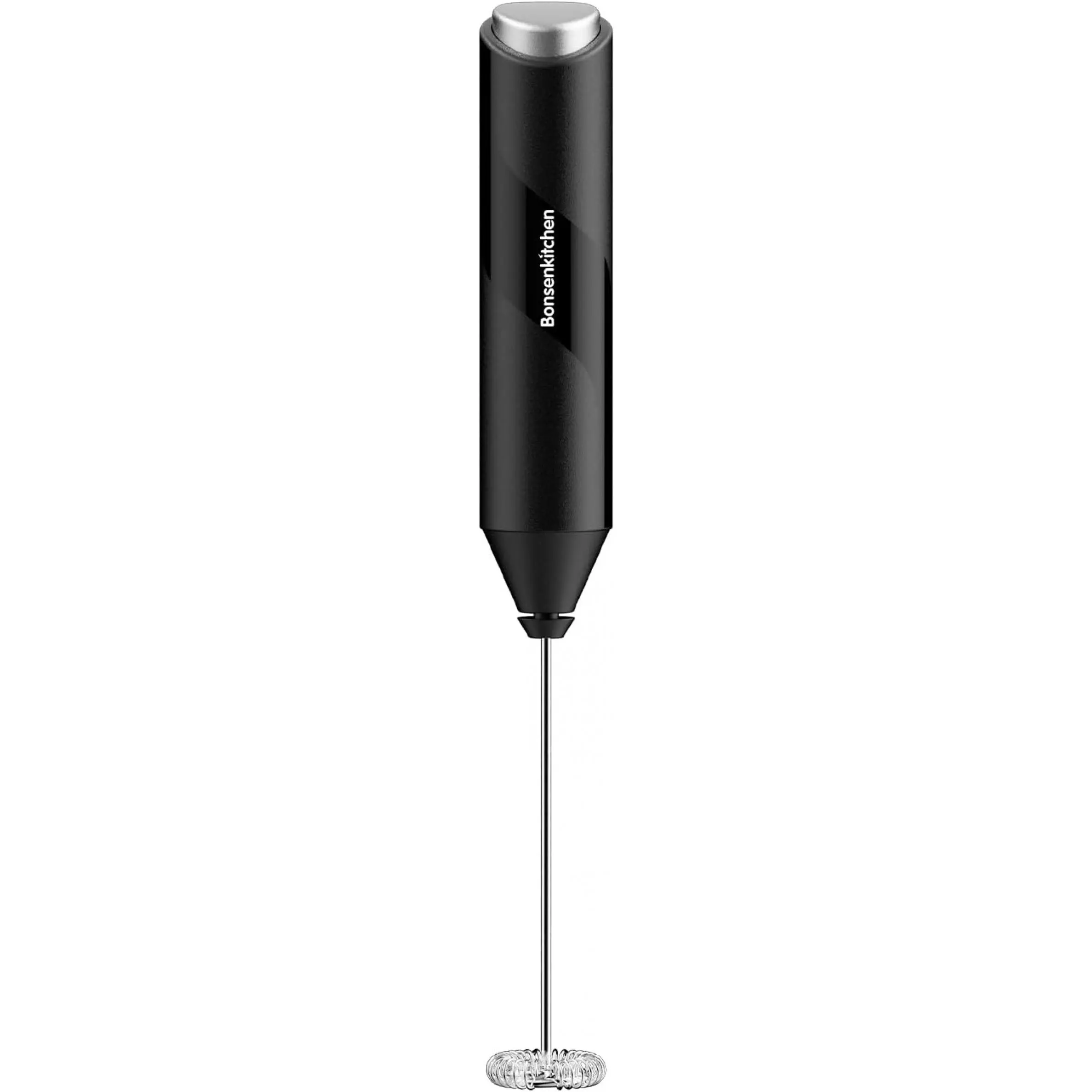 Powerful Milk Frother for Coffee, Fast Handheld Drink Mixer with Stainless Steel Whisk, Battery Operated Hand Frother Stirrer Wand-Black,egg beater