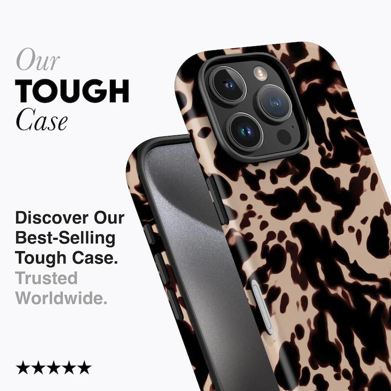 Beige Tortoise Phone Case - For iPhone 17 Pro Max, 16e, 15 Plus, 14 Pro, 13, 12 Mini, 11, , Blonde Tortoise Pattern