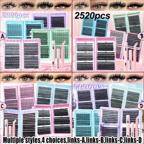 Cluster False Lashes, Eyelash Falsies, Eyelashes Extensions, Multiple Styles, Easy DIY Personal Lashes, Includes Lash Tools, Perfect for Daily Use, Parties, Travel, Gifts, Fluffy Eyelashes Cluster