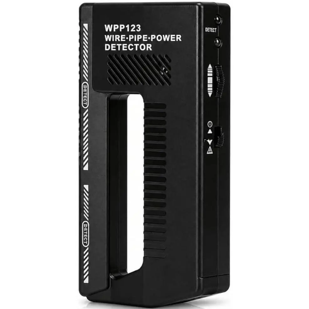 WPP123 Wire & Pipe Detector – Detects Live AC Wires & Metal Pipes in Walls – LED & Sound  – Adjustable Sensitivity – DIY Indoor Wall Safety Tool (High Sensitivity)