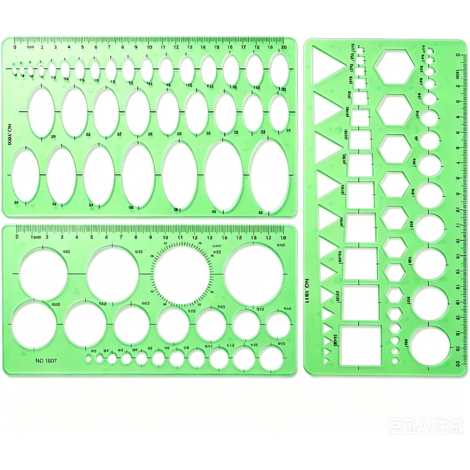 3 Pack Plastic Circle Template Stencil Round Measuring Geometric Circle Oval Stencil Ruler Drafting Drawing Tools Set Architecture Supplies for Office Building Formwork Studying Designing