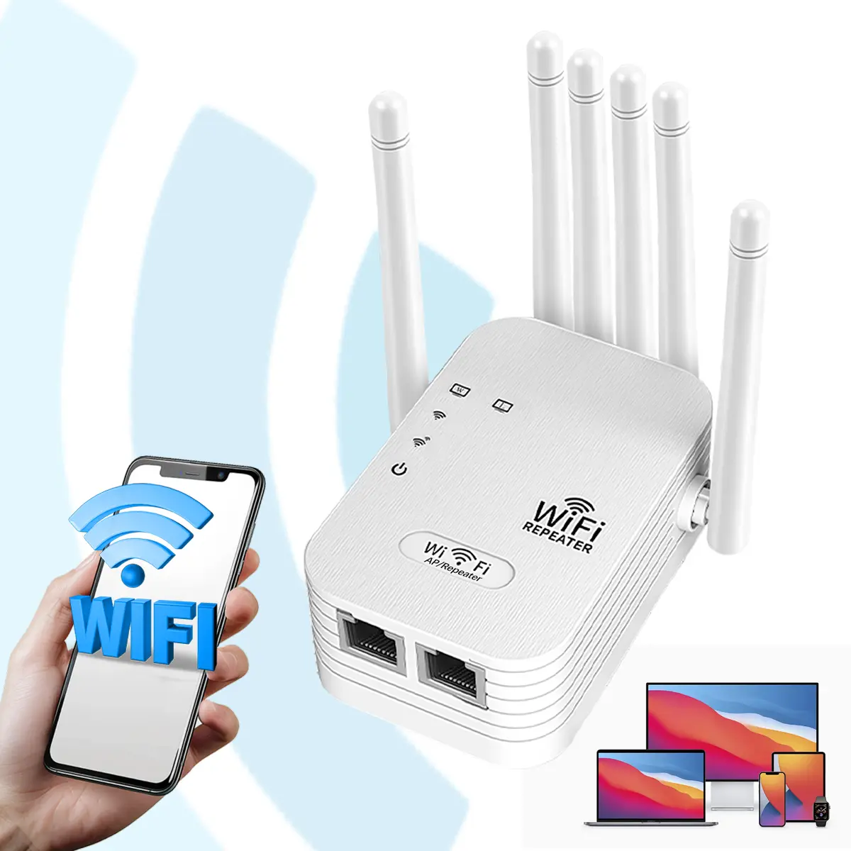 2026 WiFi Extenders Signal Booster, US Standard Plug Design, 300Mbps 2.4GHz Signal Long Range Up To 10000 Sq. Ft & Support Multiple Devices  (6 Antennas)