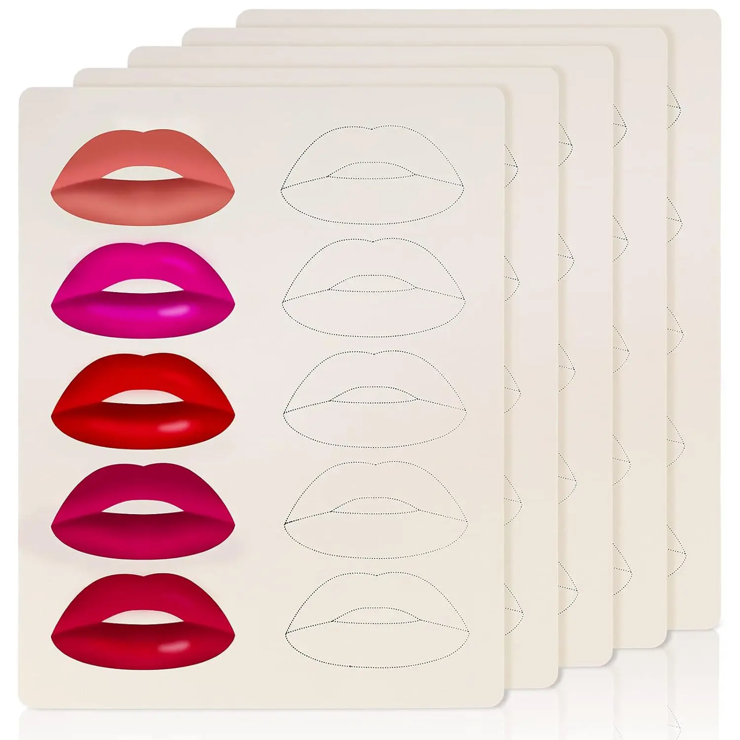 5 Sheets Lip Practice Skin Lip Fake Skins Fake Silicone Sheets to Practice Lip Tattoo Microblading Practice Skin Makeup Lip Practice Skin Microblading Supplies for Makeup(Black)
