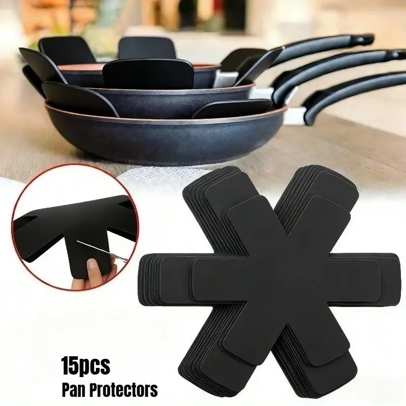 15-piece Set of Thickened Scratch-resistant Cookware Protection Pads, Featuring Wear-resistant and Non-slip Design, Washable for Repeated Use, Suitable for All Cookware, Protects Kitchenware Surfaces, Durable and Long-lasting, Ideal for Daily Kitchen Use