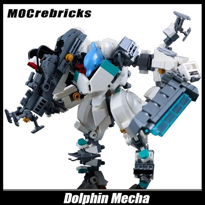 Dolphin Robot Decoration Model MOC Mecha Series Set Small Particles DIY Assembling Building Block Education Toys Children's Gift