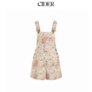 Cider Floral Square Neck Metal Detail Romper