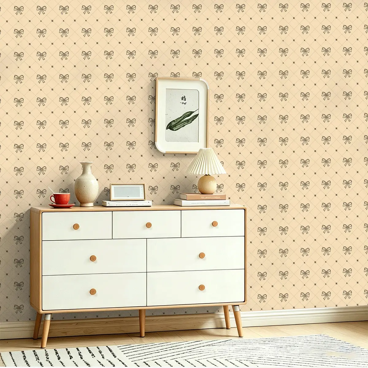Seamless Peel and Stick Wall Paper, Coffee Color Butterfly Print PVC Wallpaper, Removable Decorative Wall Covering for Kitchen Bedroom Store Classroom
