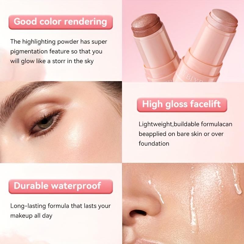 Jelly Highlighter Stick Waterproof and Sweatproof Long-lasting Brightening Party Holiday Gift