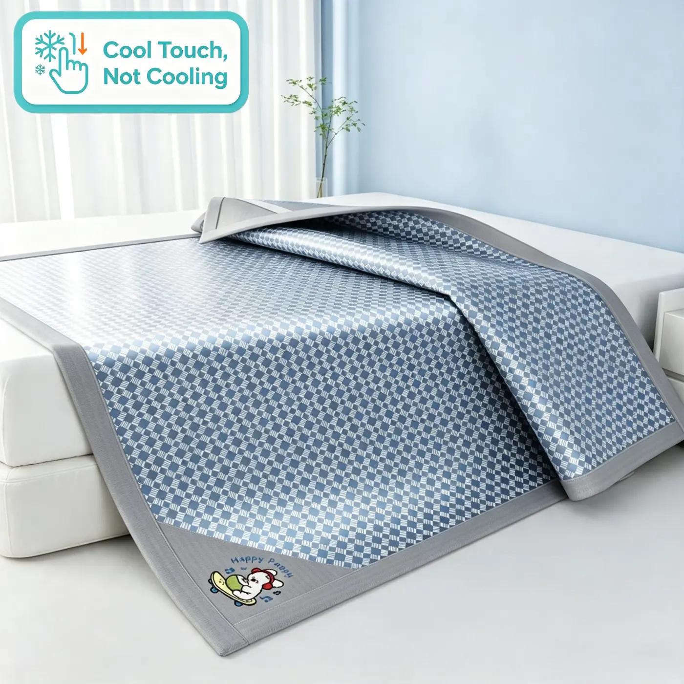 Summer Cooling Mat, Breathable Non-Slip Cool Pad, Embroidered Pattern, Washable, Multiple Sizes, Suitable for Single, King, Queen Beds
