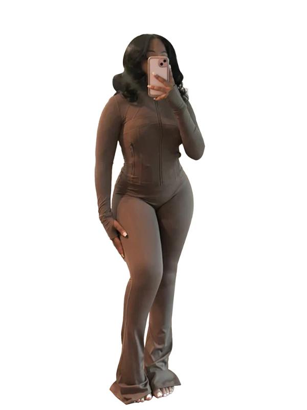 Fall Women Clothes Two Piece Flared Pants Tracksuits Set Casual Gym Active Wear 2 Piece Set Lounge Womens Matching Sets Womenswear Comfort