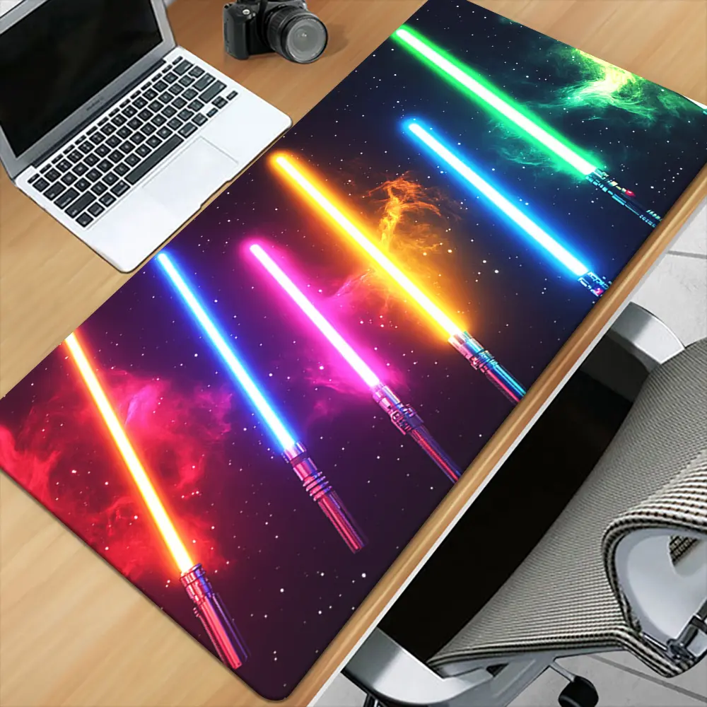 LASER SWORD 12X24 & 16X32 INCH GAMING MOUSE PAD DESK MAT | NON-SLIP, WATERPROOF, WASHABLE, DURABLE | DESK PROTECTOR, DESK DECOR | GAMING SETUP, HOME OFFICE, GAMERS, TEENS, BIRTHDAY GIFT, CHRISTMAS GIFT