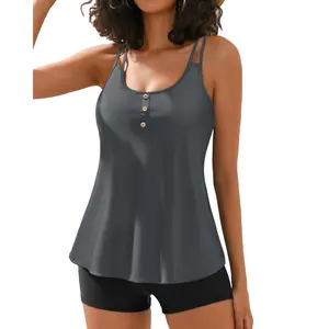 Yonique Women Tankini Swimsuit with Shorts - Flowy Two Piece Swimsuits Tummy Control Bathing Suits 2026 Swimwear