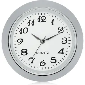 Mini Clock Insert 1 7/16" (35mm) Quartz Movement | Miniature Clock  Insert | Small Round Fit Up White Dial  Tone Bezel Arabic Numerals CK095SL