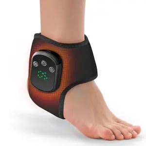 1PC Heating Ankle Bracelet, 5-Level Infrared Heat, 3-Level Vibration Massage, Smart Temperature Control, 30-Min Timer, Breathable, Anti-Slip, Foot Massagers