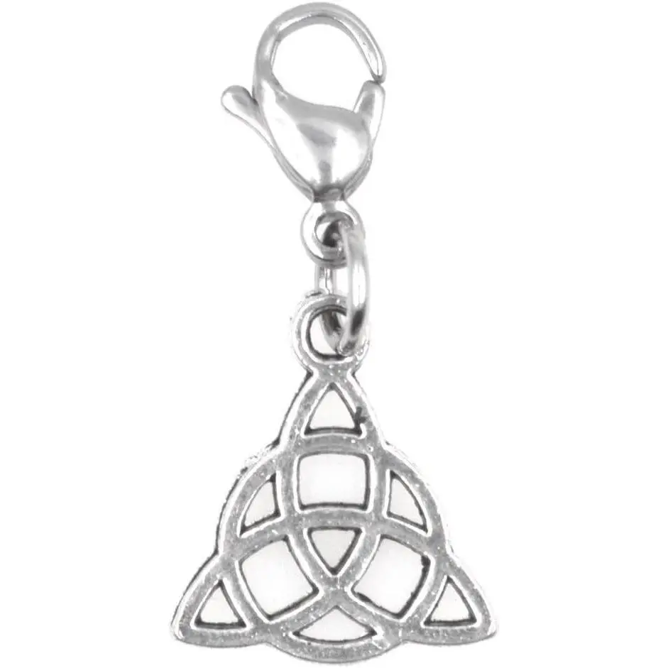 Trinity Knot Triquetra Triangle Clip on Charm for Necklaces and Bracelets