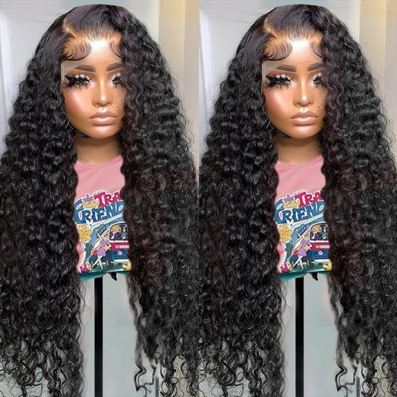 Bling Hair Lace Frontal Wigs Kinky Curly 13x4 13x6 Hd Transparent Lace Front Real Human Hair Wig Pre Plucked 4x4 Lace Closure Wig For Women 30 32 Inch TikTokShopHolidayHaul