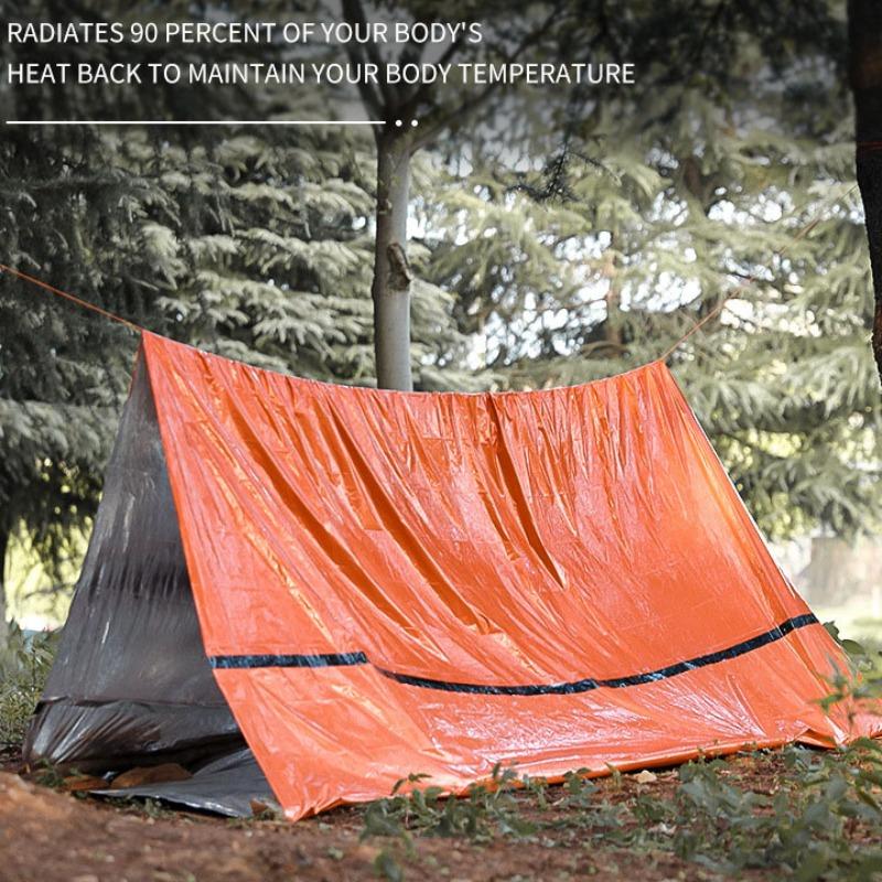 Portable Tent, Waterproof Rainproof Folding Tent with Whistle & Paracord for Outdoor Camping Hiking, Valentine's Day Gift