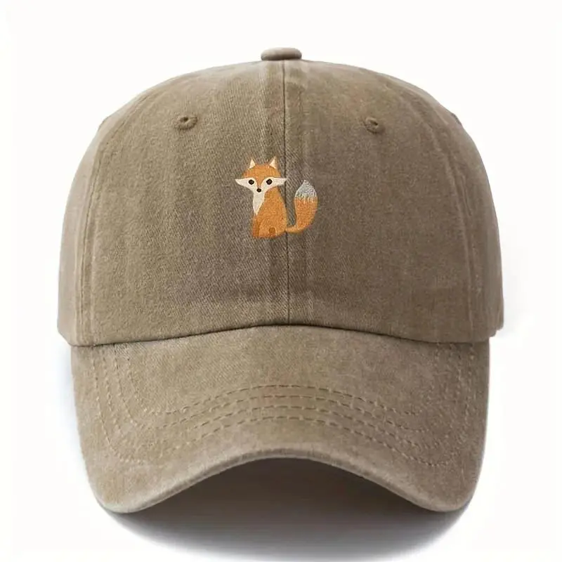 Unisex Fox Print Baseball Cap - Unisex Fit Casual Wear Accessory, City Hat for Daily Commute