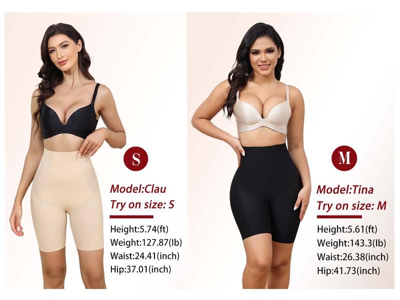 LEVAO High Waisted Tummy Control Shorts for Women Shapewear with Steel Bones, Seamless Body Shaper Panties Anti-Roll Down