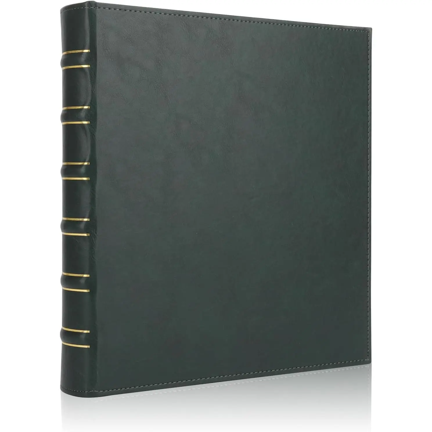 Vintage Hardback 1 Inch 3 Ring Binder, Professional Leather D Ring Binders Fits 8.5" x 11", Ideal for Photo Album, Home, School and Office Supplies - Dark Green
