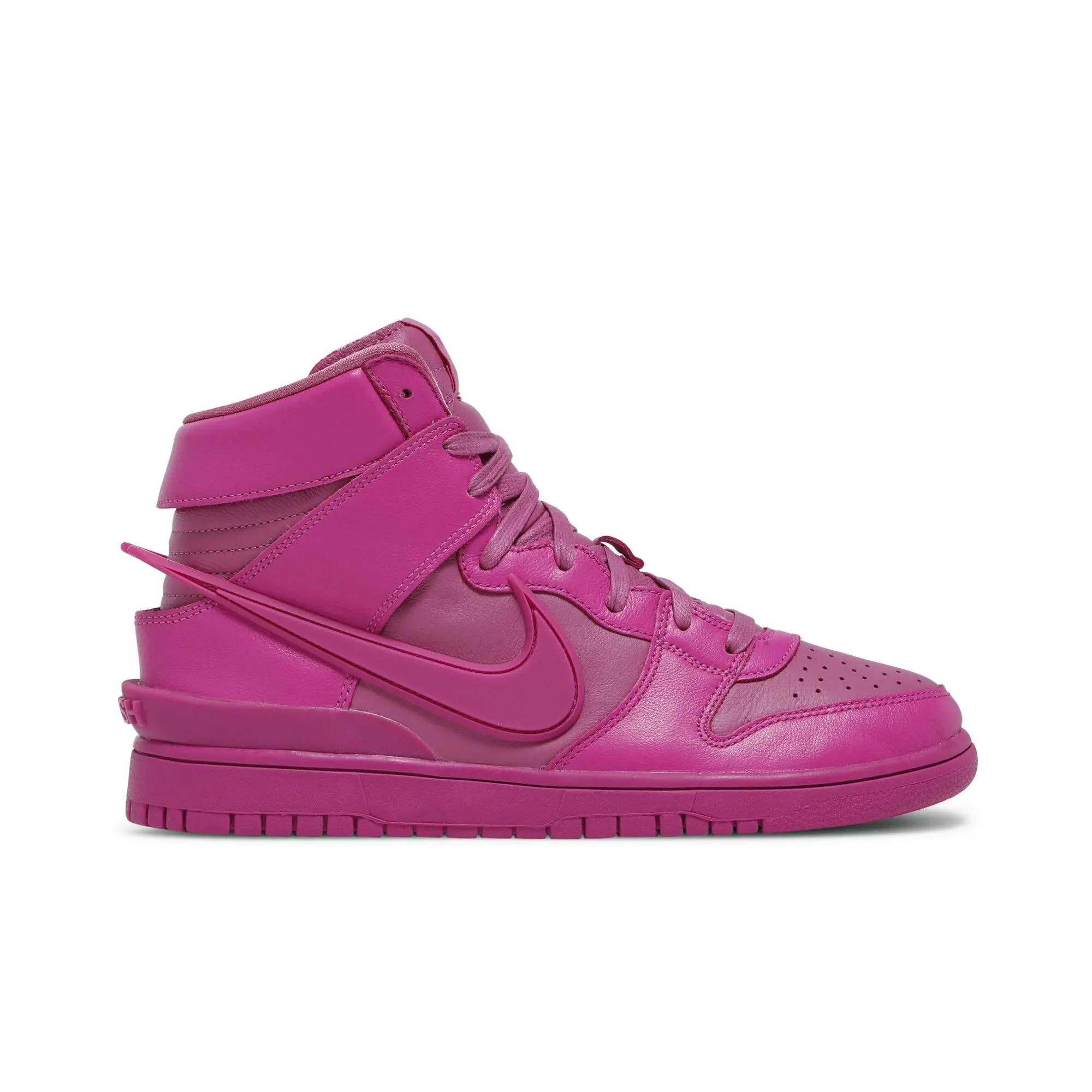 NIKE x AMBUSH Dunk High 'Cosmic Fuchsia' Unisex Wear Skateboarding Shoes - High Ankle, Lace-Up Closure, Suede Upper, Active Fuchsia/Lethal Pink Colorway, Style Code CU7544-600