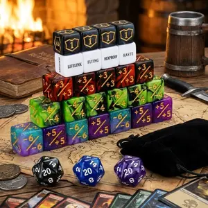 Dice Counters 63PCS Bulk Tokens Life Counter 6-Sided Dice Set for Card Games TCG Players