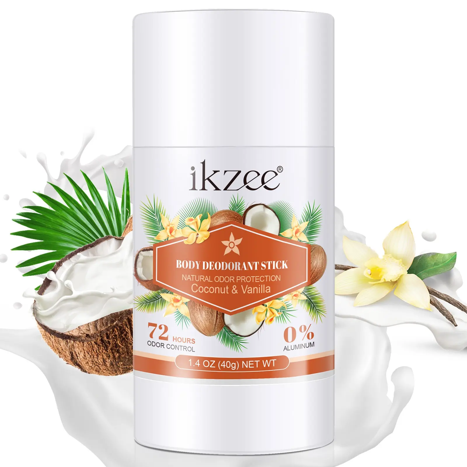 Ikzee Coconut Vanilla Deodorant Cream, Natural Odor Protection, Long-Lasting Scent, Portable and Convenient, Boost Your Summer Confidence