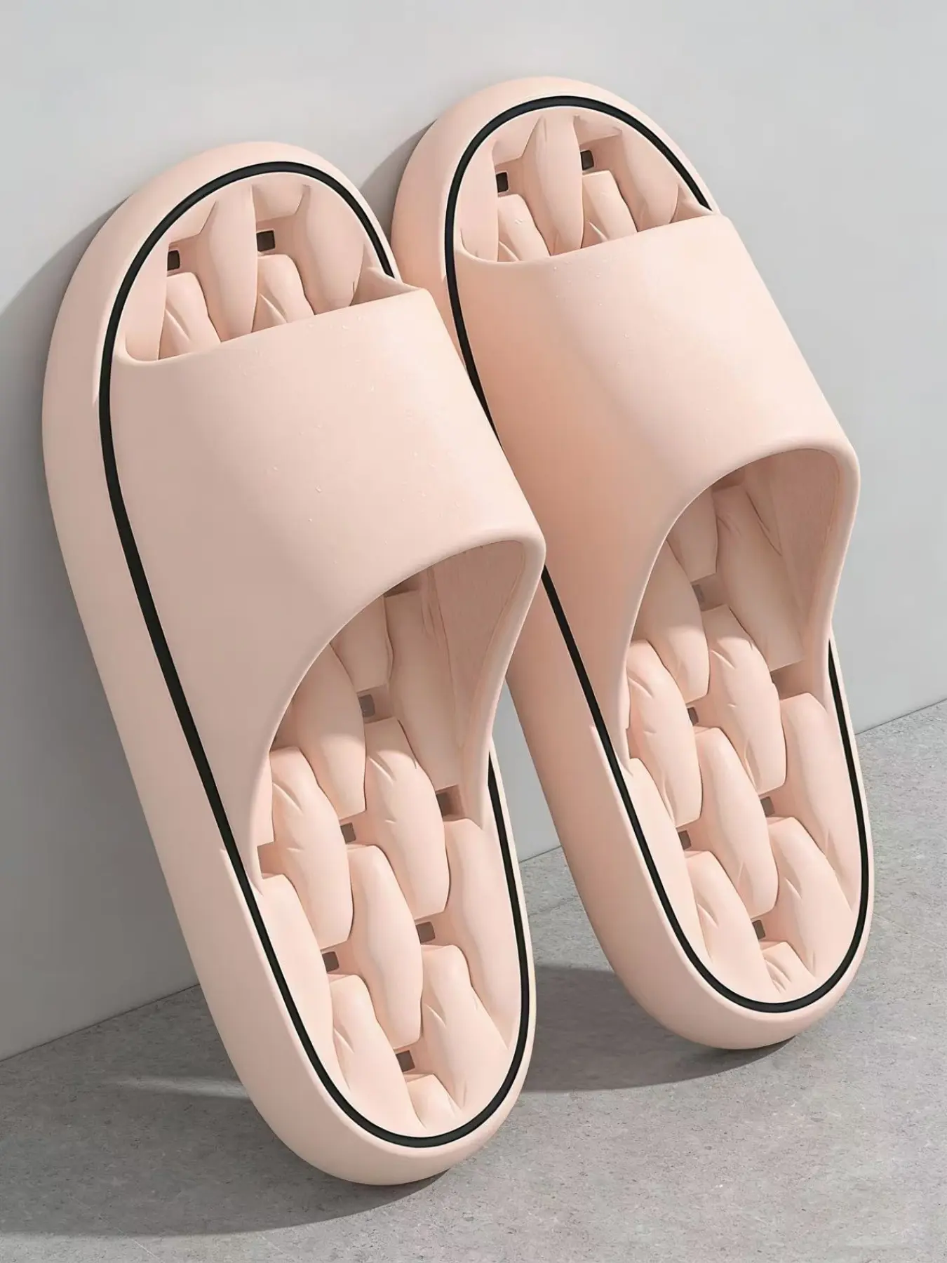 Eva Quick-Dry Massage Bath Slippers, Unisex Anti-Slip Shower Shoes, Breathable Hollow Design, Comfortable Home Footwear for Men and Women