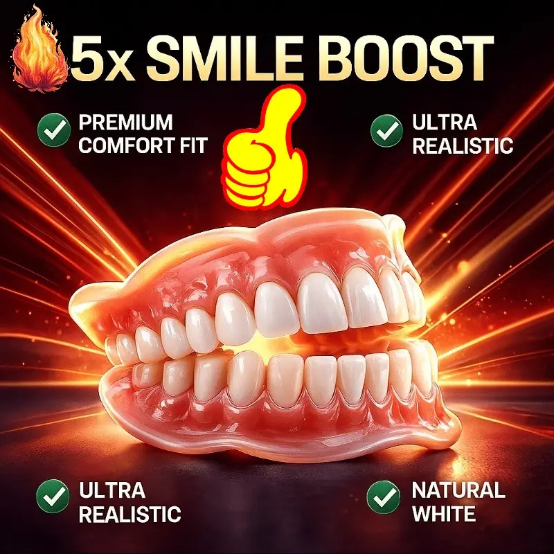 Soft Stretchy Smile Set - Cosmetic Teeth Veneers, Universal Fit for Men, Women, Teens and Seniors, Comfortable to Wear All Day Long, Reusable Design, Perfect for Work, Travel, Daily Use and Holiday Celebrations