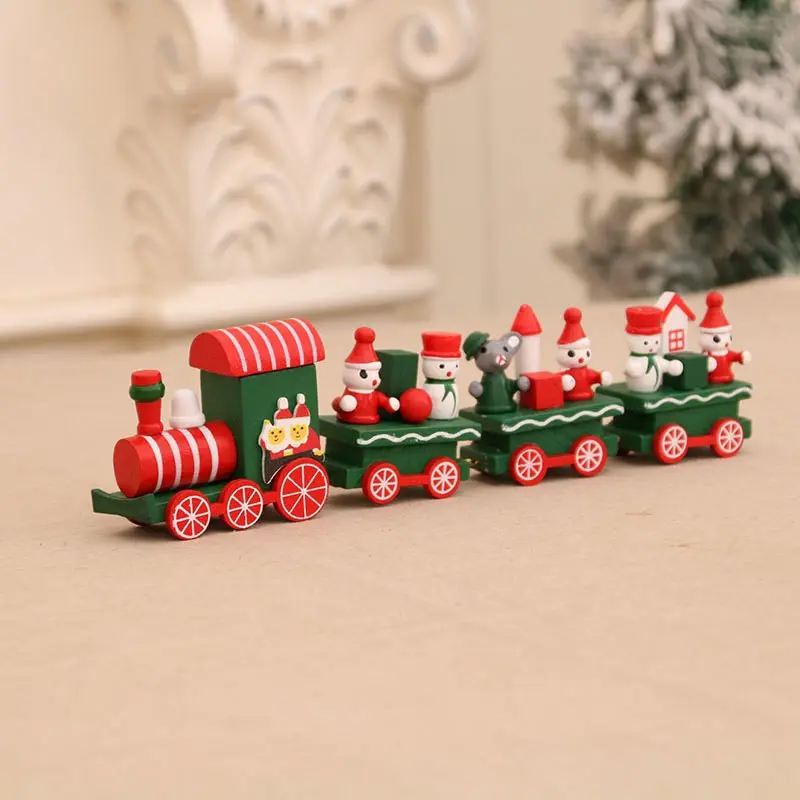 Wooden 4-Section Train Track Set – Multi-Piece Scenic Model Train, Perfect for Christmas Table Decor, Window Display & Holiday Decoration, Ideal for Christmas, Easter & Thanksgiving – DIY Landscape Decor Gift, Top Choice for Christmas Ornaments