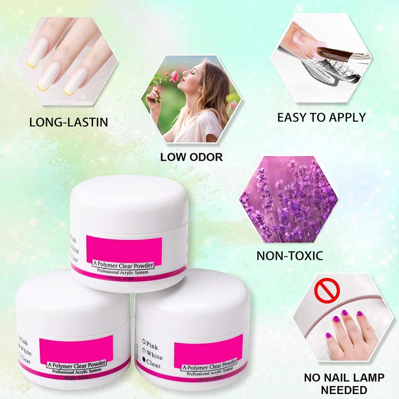 Acrylic Nail Kit for Beginners with Everything: Professional Nail Kit Acrylic Set with Acrylic Nail Powder Liquid Set Nail Kit Acrylic Set Gel Polish U V Light Nail Decoration Supplies Manicure Salon Women Gift