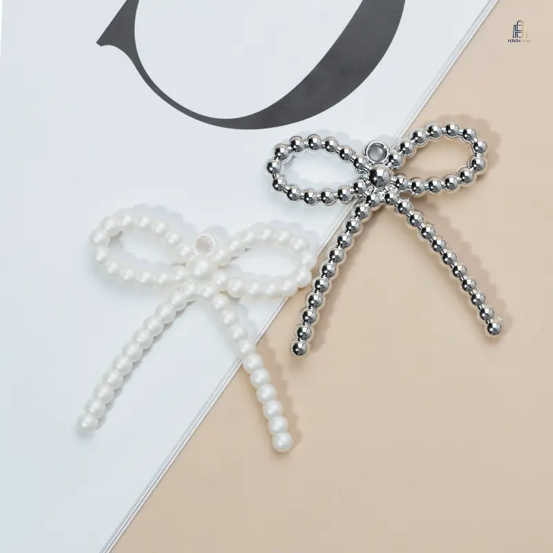 Acrylic Bead Bow Charms, Viral Aesthetic DIY Bag Pendant, Minimalist Trendy Handbag Decor, Cute Custom Accessory For Daily Outfit & Holiday Handmade Crafts