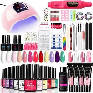 Limegirl Gel Nail Polish Set with UV Lamp, 18led Nail Dryer, Gel Extension Kit, Matte/gloss Top Coat, DIY Manicure Tools, Home Salon Gift, Gel Polish Sets