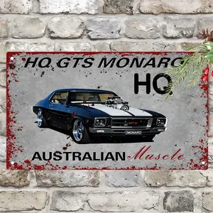 Hq Gts Monaro Australian  Painting | 2D Flat Effect Wall Art For Living Room, Bedroom, Hallway, Kitchen Decoration, Gift For Him Or Her, Holiday Decor, Suitable For Garage & Man Cave Walls