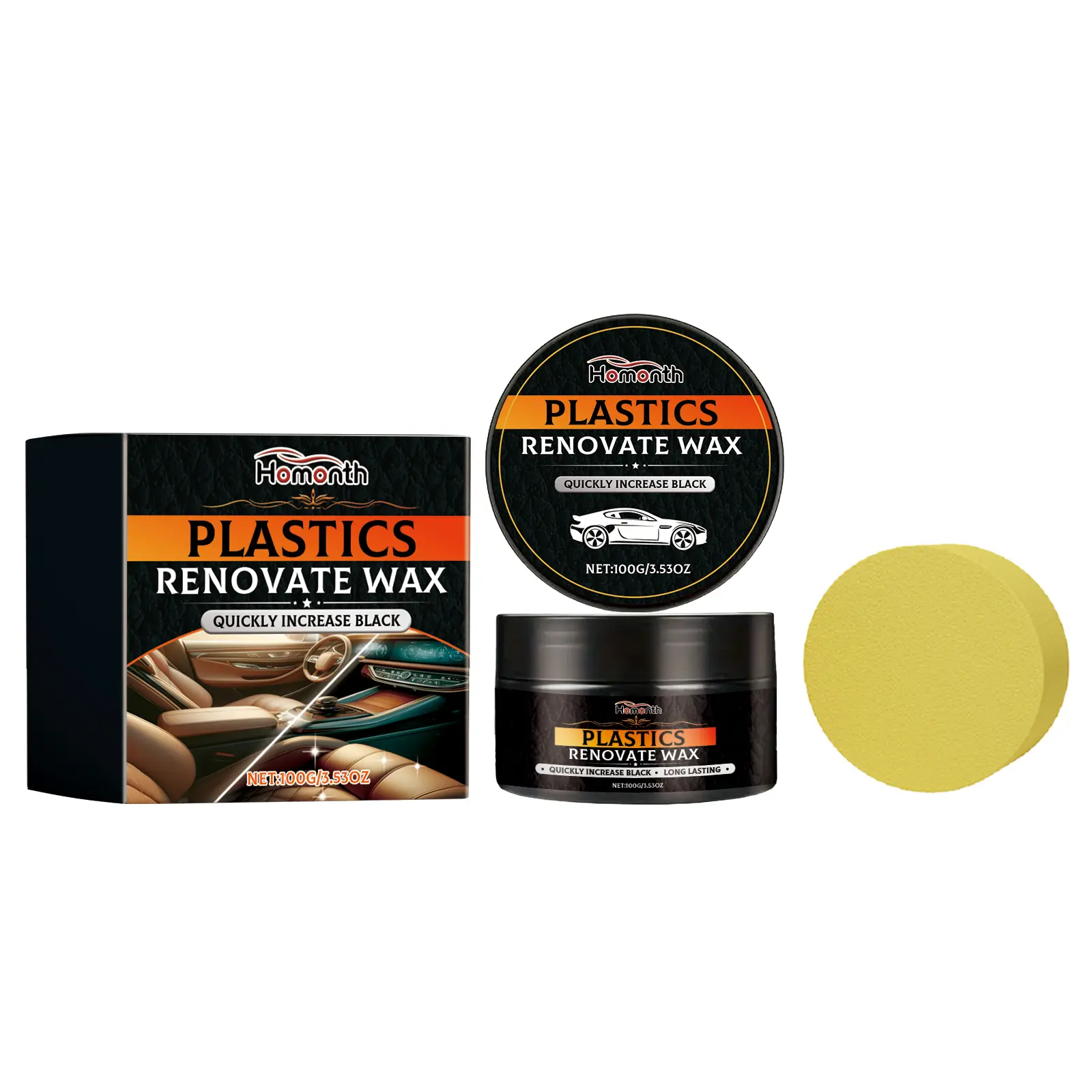 Homonth Automotive Leather Cream, Car Seat Reconditioning Treatment for Interior Leather Scratch Care & Cleaning, Seat Recond.