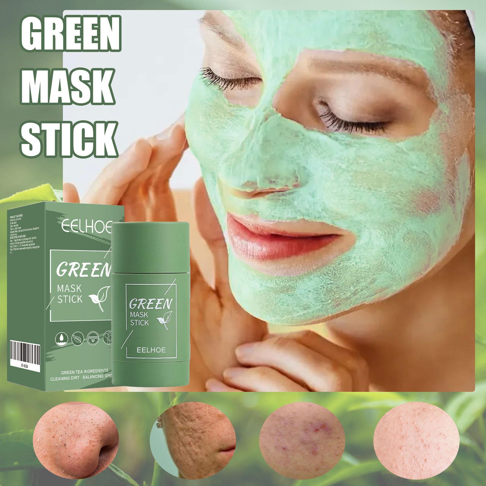 Eelhoe Green Tea Solid Mask Deep Cleansing and Hydrating Mask Stick Shrink Pores Daub-Type Clay Mask Stick