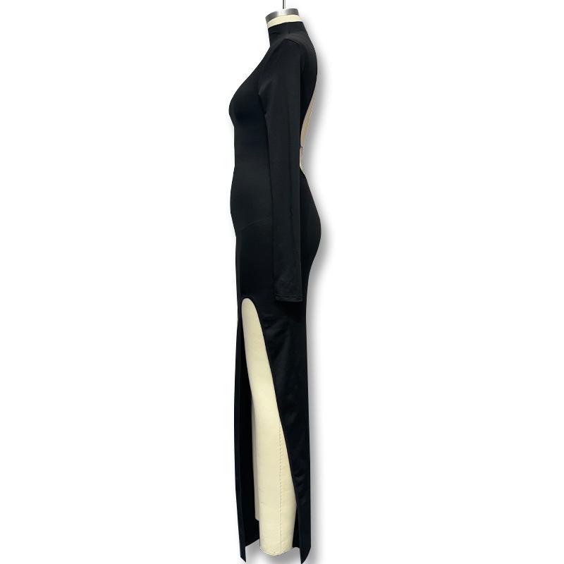 New Style Women's Hot Girl Evening Dress, Sexy Backless Slit Dress