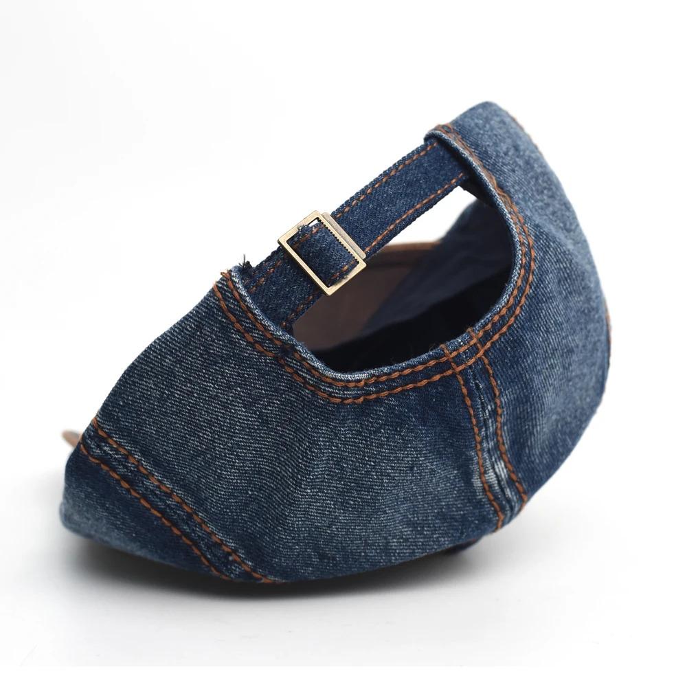 Denim Beret Hat Washed Vintage Peaked Cap Adjustable Cotton Newsboy Cap Casual Hats Flat Cap