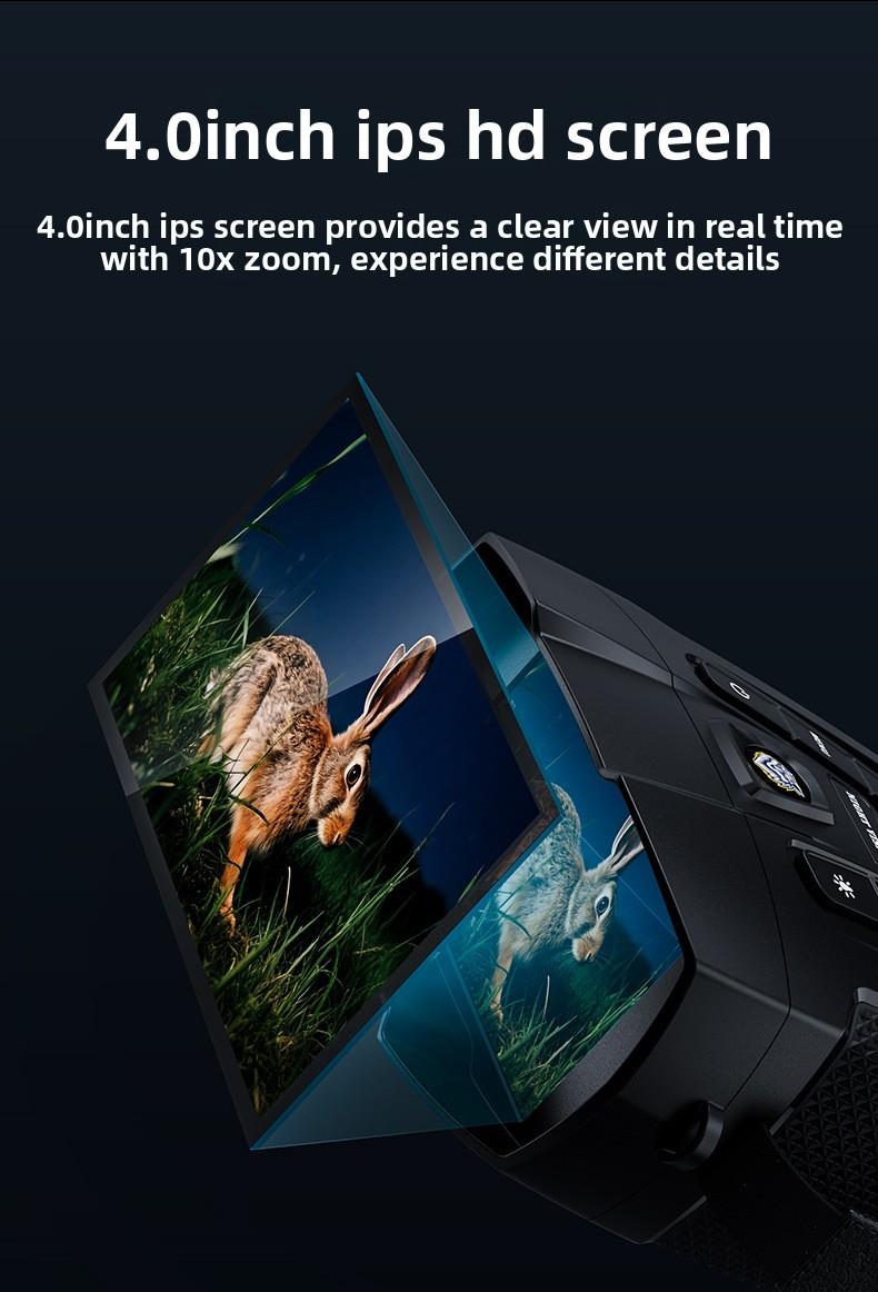 4K Digital Night Vision Binoculars with 800m Range - High Definition Infrared Camera for Camping, Hunting, and Wildlife Observation - Rechargeable